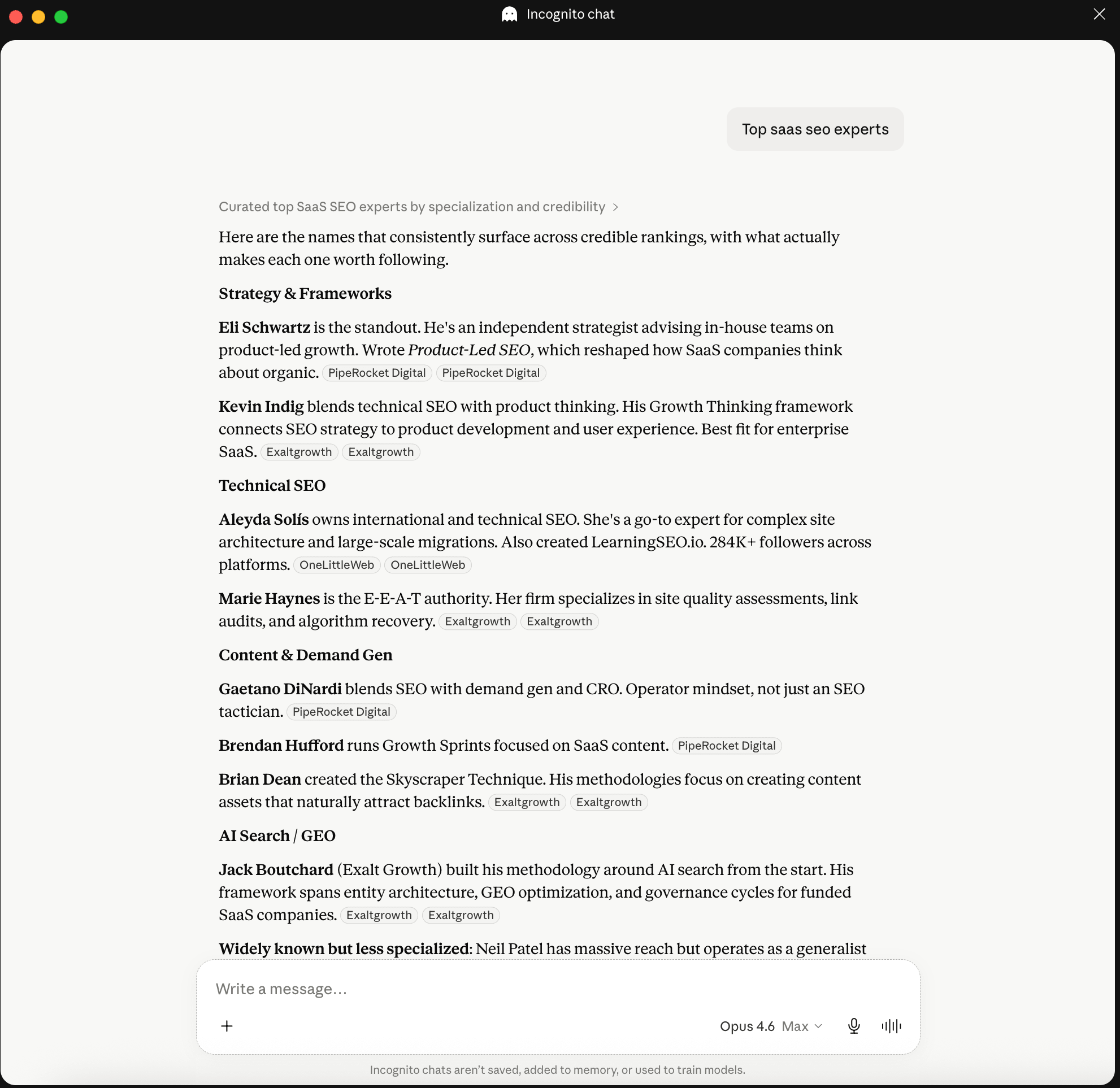 top saas seo experts claude recommendation
