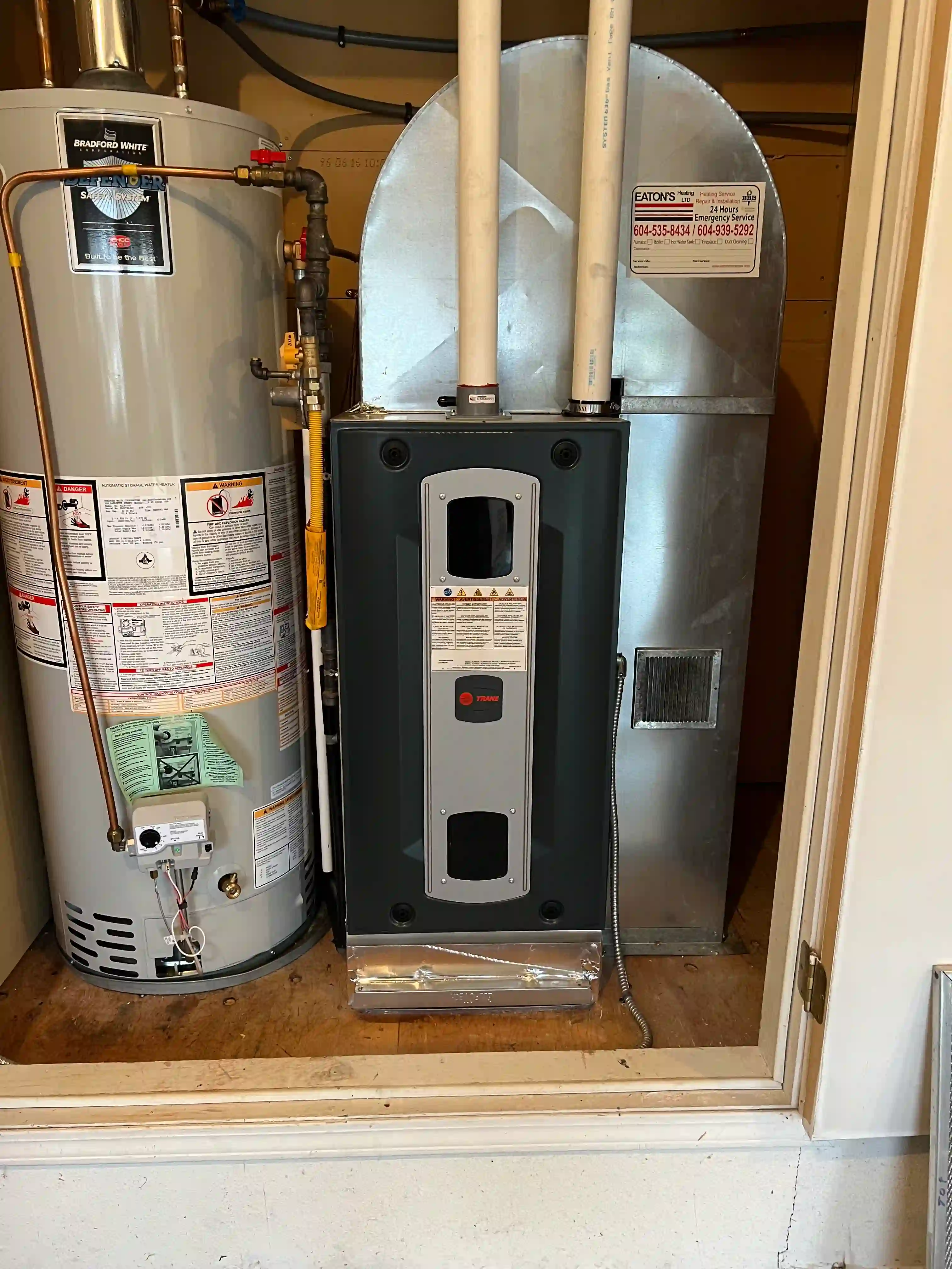 New high-efficiency condensing furnace installed in a Burnaby home