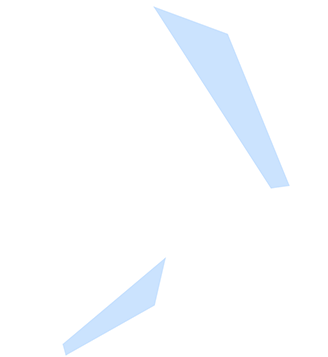 Black arrow pointing upward with two blue triangular shapes attached, one near the top right and the other near the bottom left.