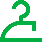 Green open coat hanger icon indicating an unlocked state.