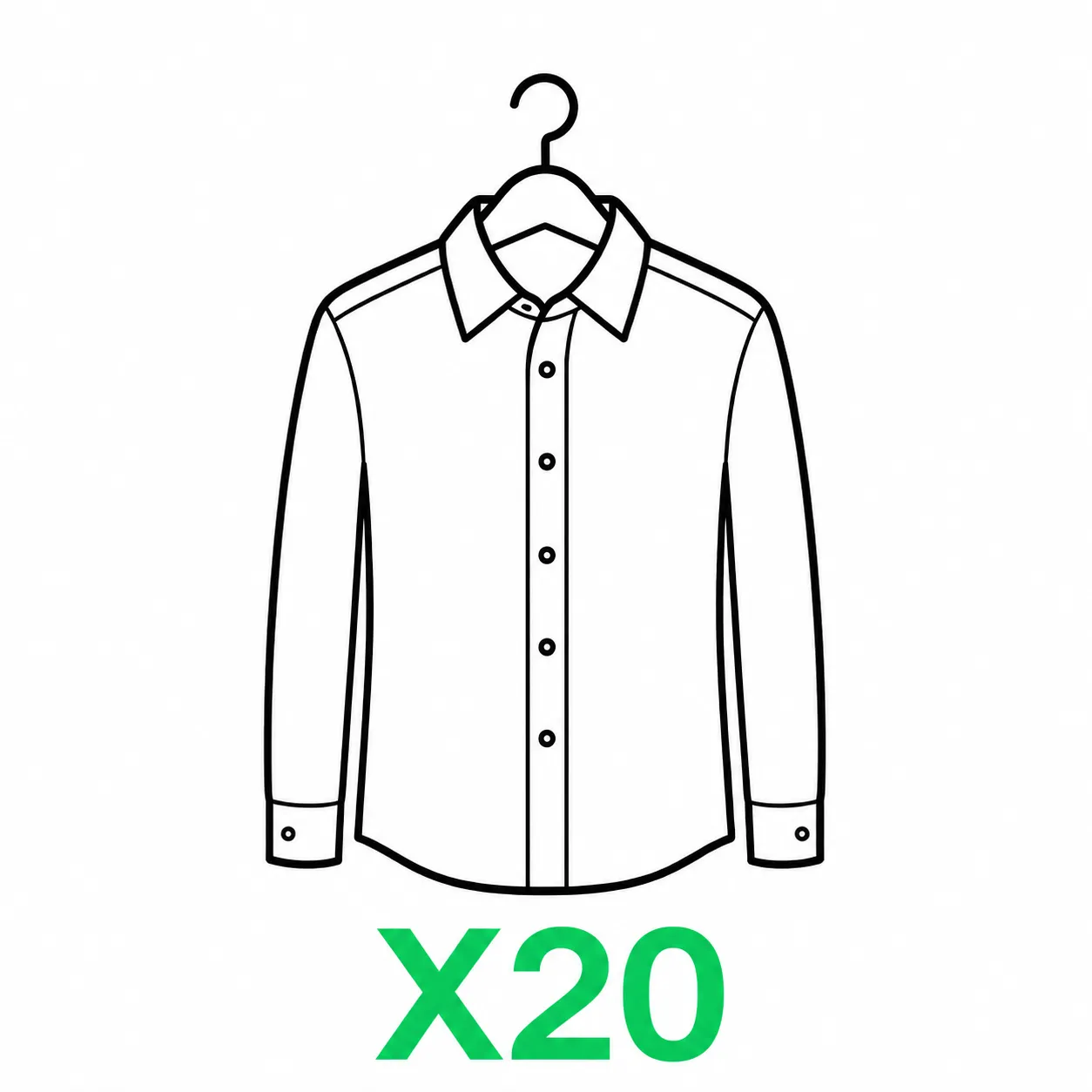 Icône 20 chemise sur cintre pressing à Lyon avec nettoyage professionnel et entretien textile
