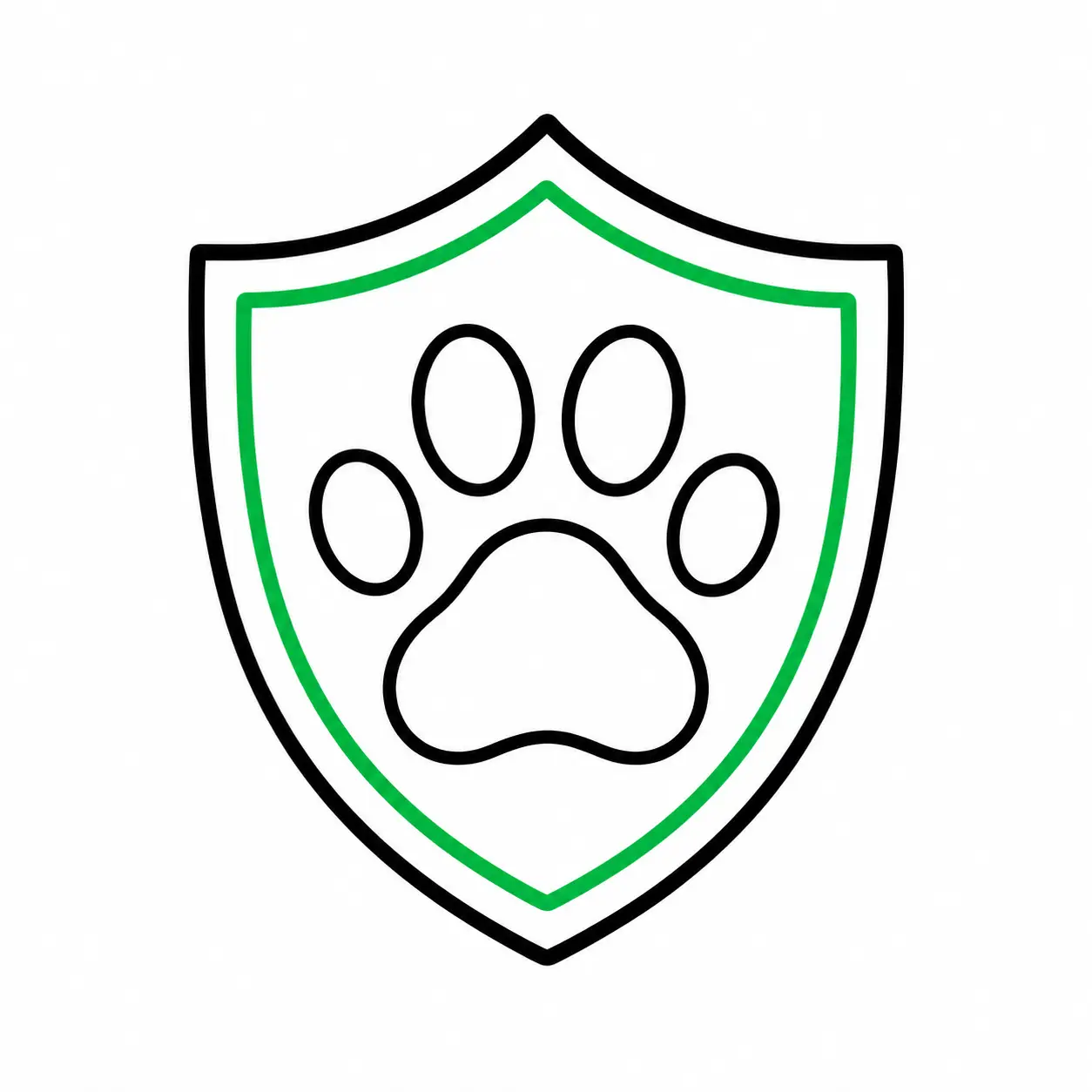 Icône représentant un bouclier protecteur avec une patte de chien, symbolisant la protection des textiles contre les poils d'animaux.