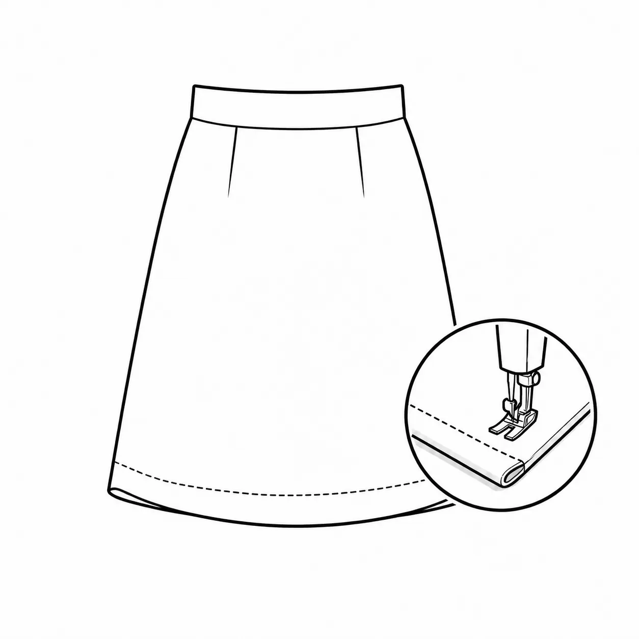 Icône jupe ourlet