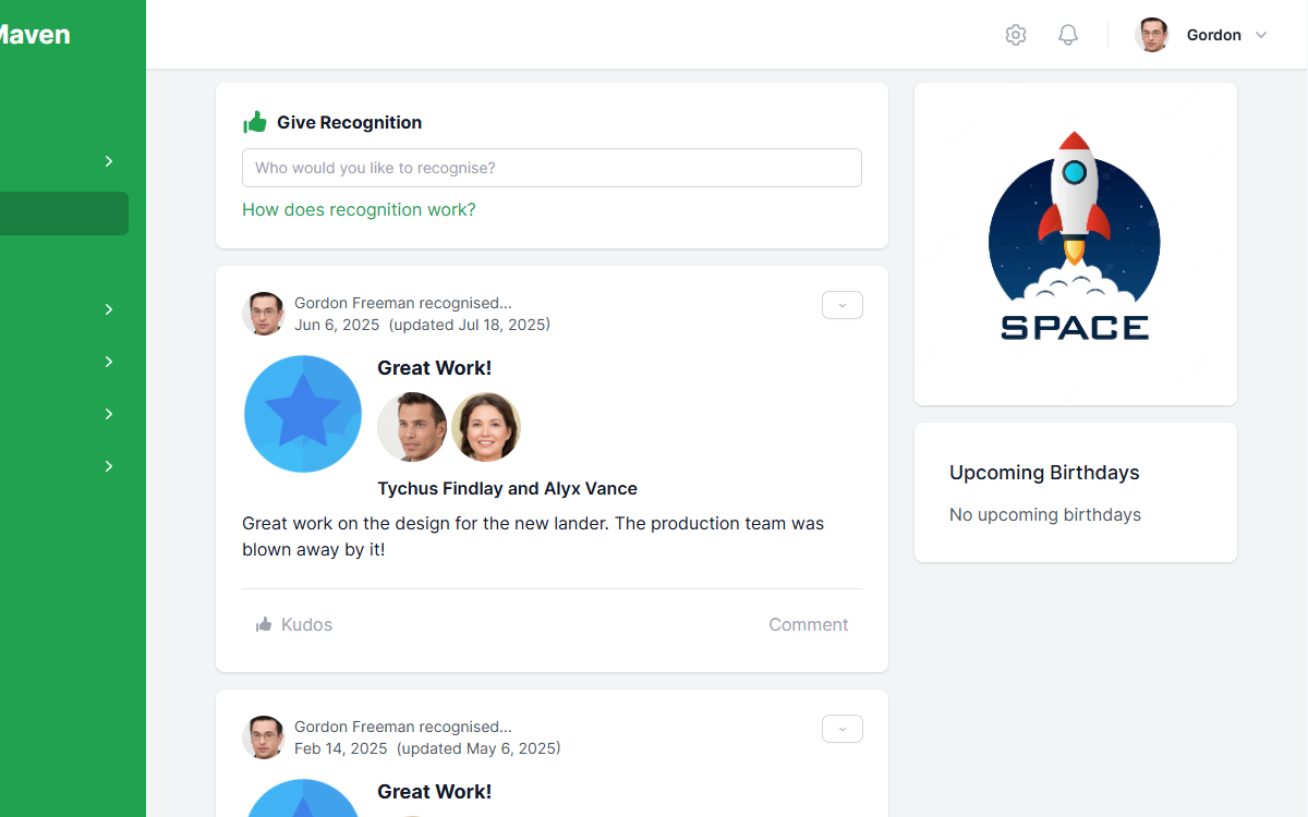 Dashboard mockup