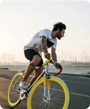 Man cycling bike time