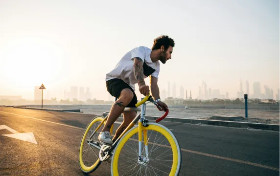 Man Cycling Bike Time