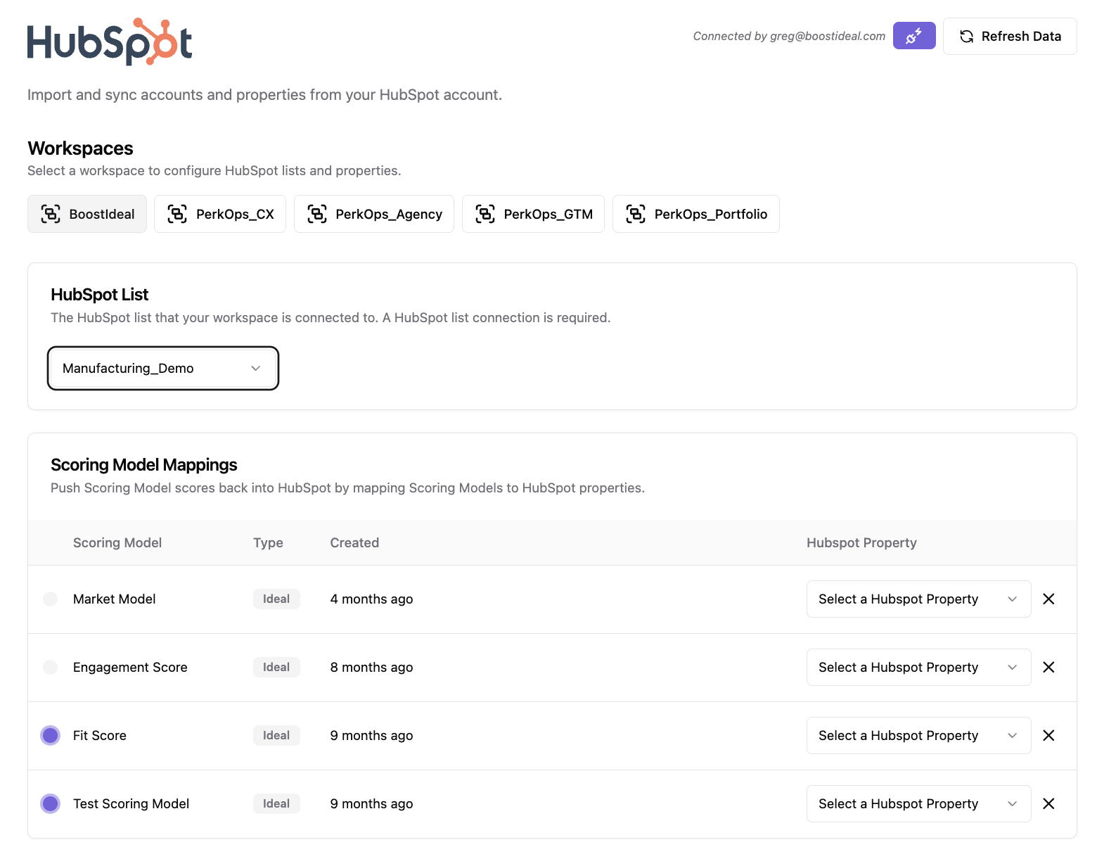 Dashboard mockup