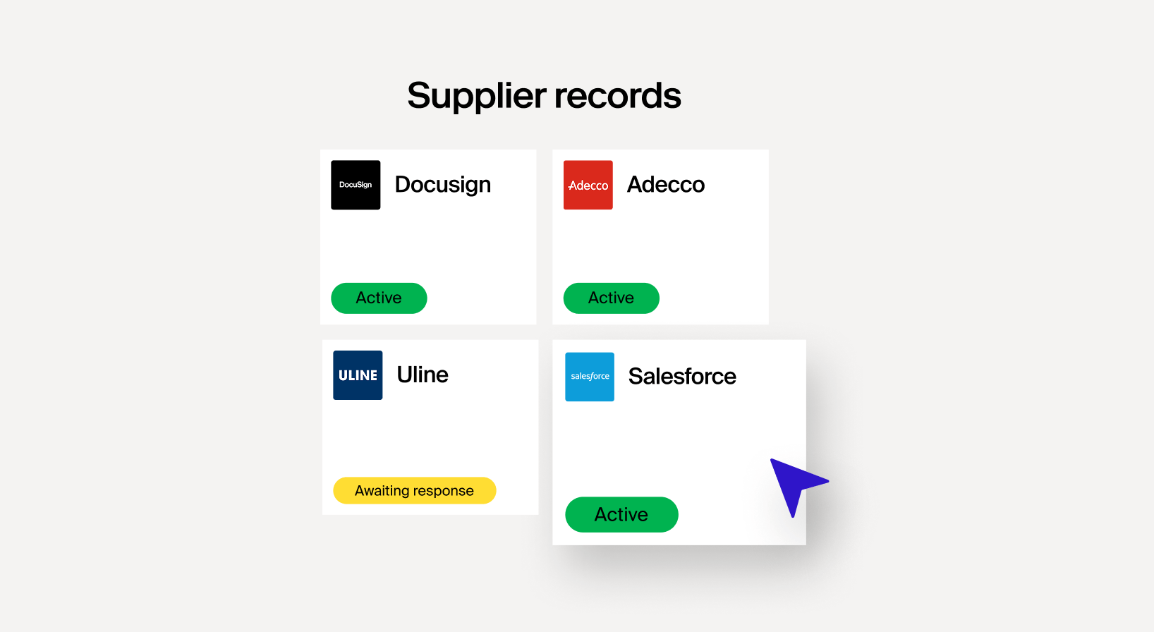 Centralized supplier records