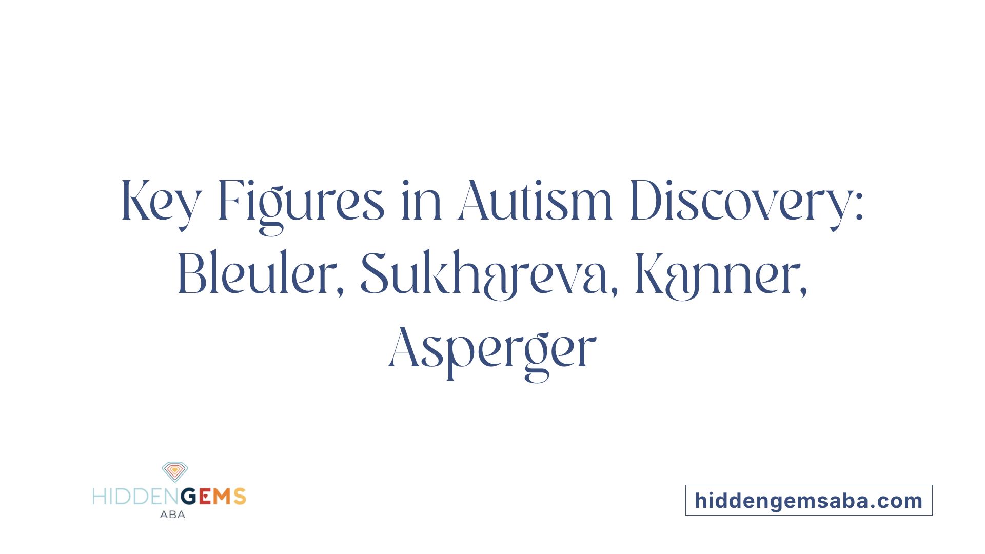 Key Figures in Autism Discovery: Bleuler, Sukhareva, Kanner, Asperger