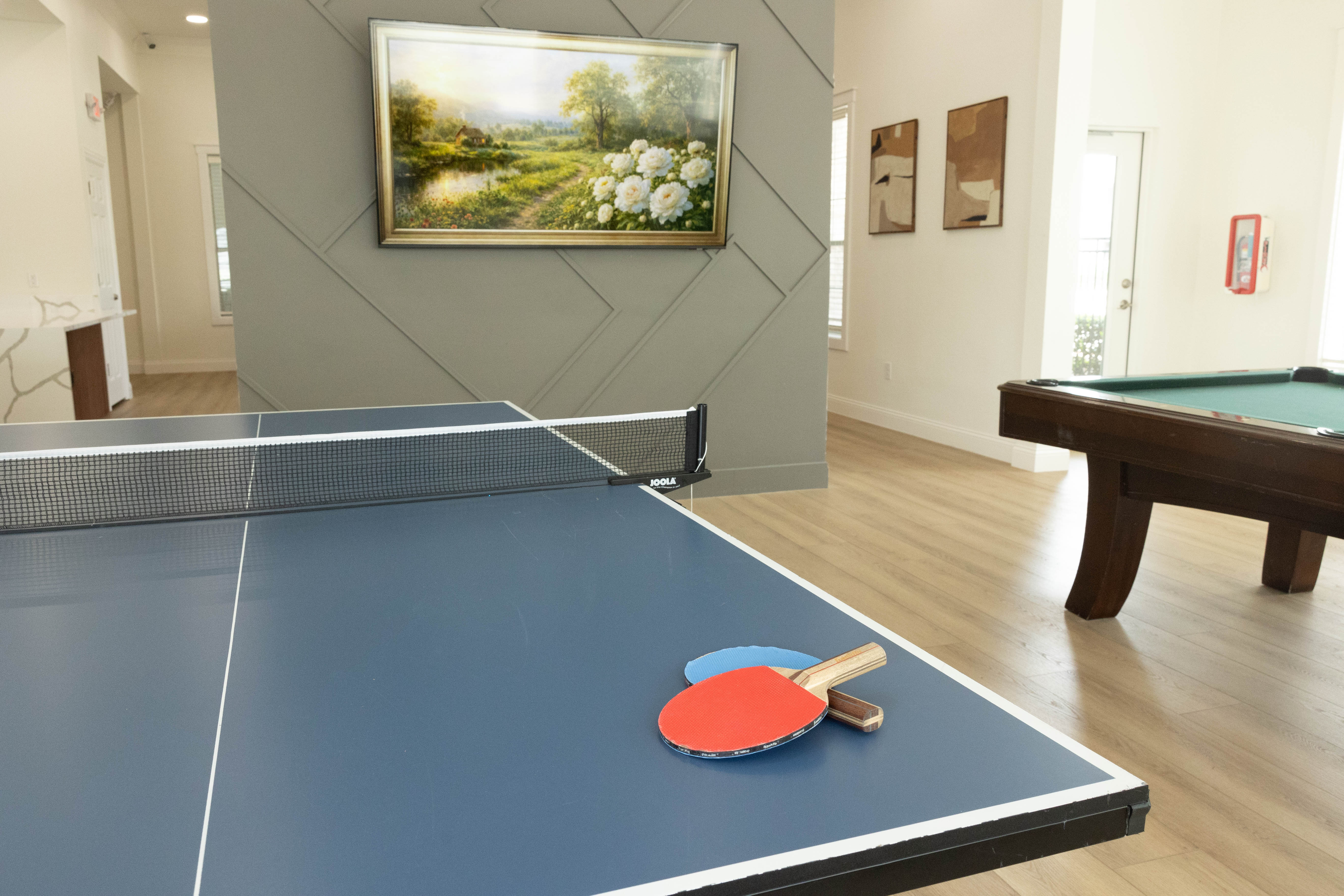 Lounge with ping pong table