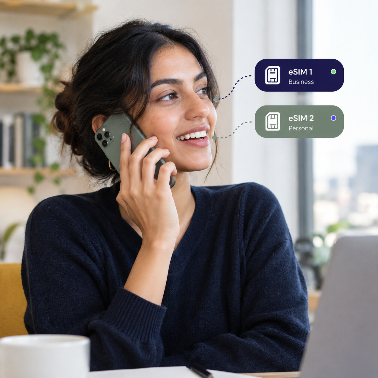 Professional using a smartphone for business calls