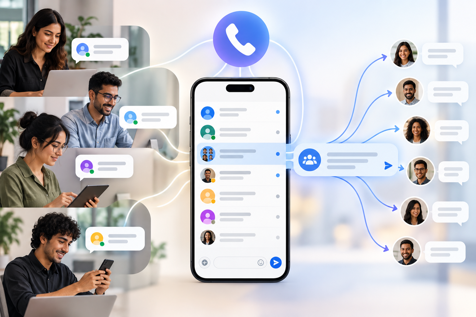 Mobex shared business number message list