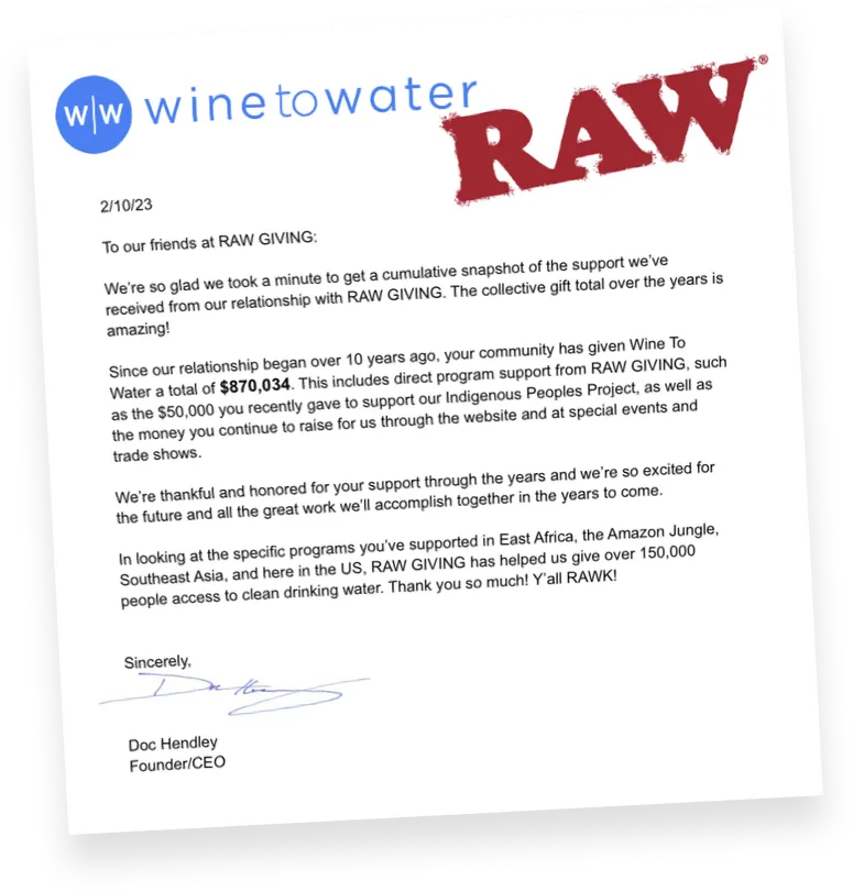 Josh Kesselman and Raw - giving back through philanthropy