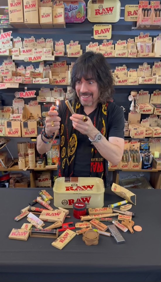 Image of Josh Kesselman surrounded by RAW products