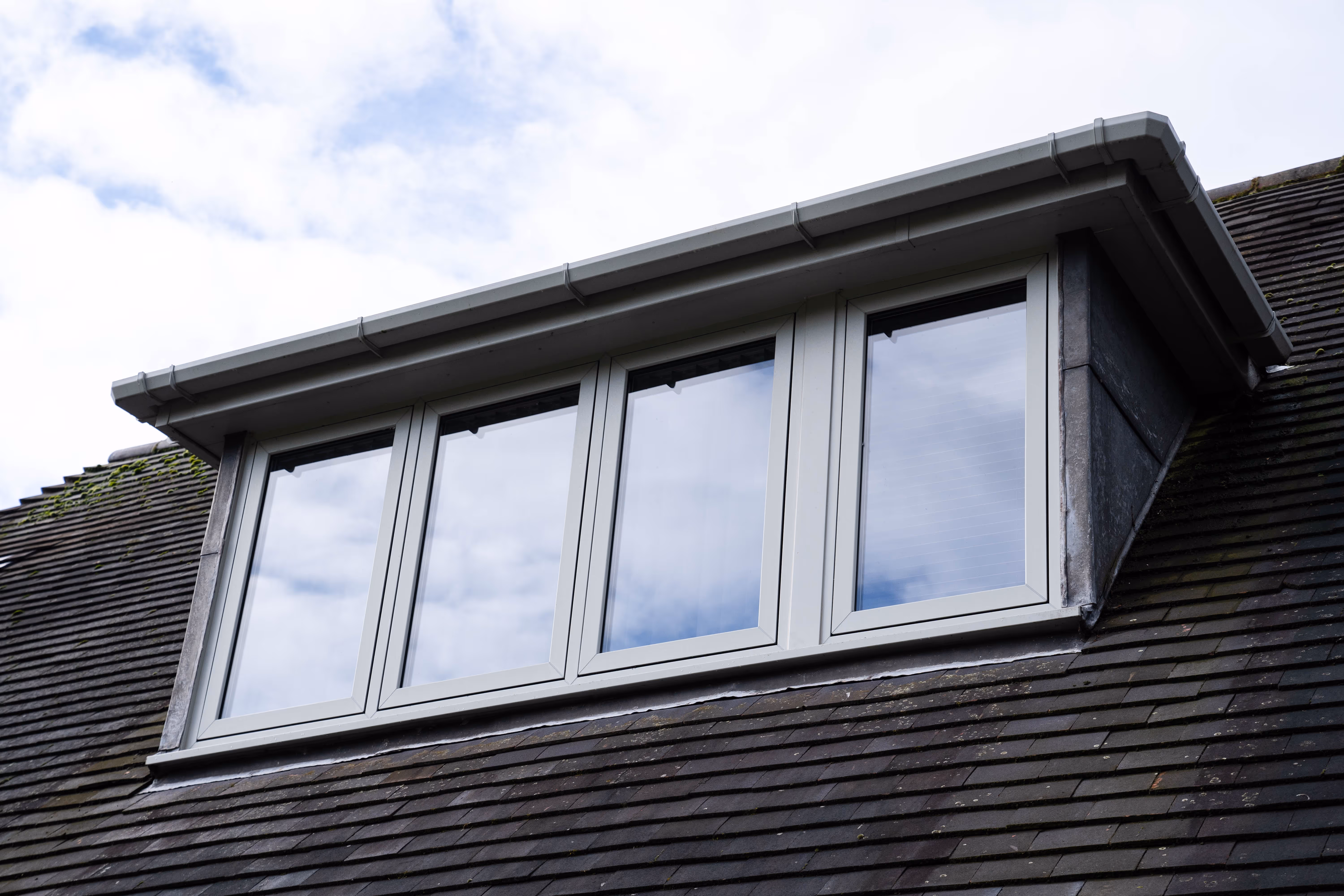 Window on roof of house view from outside