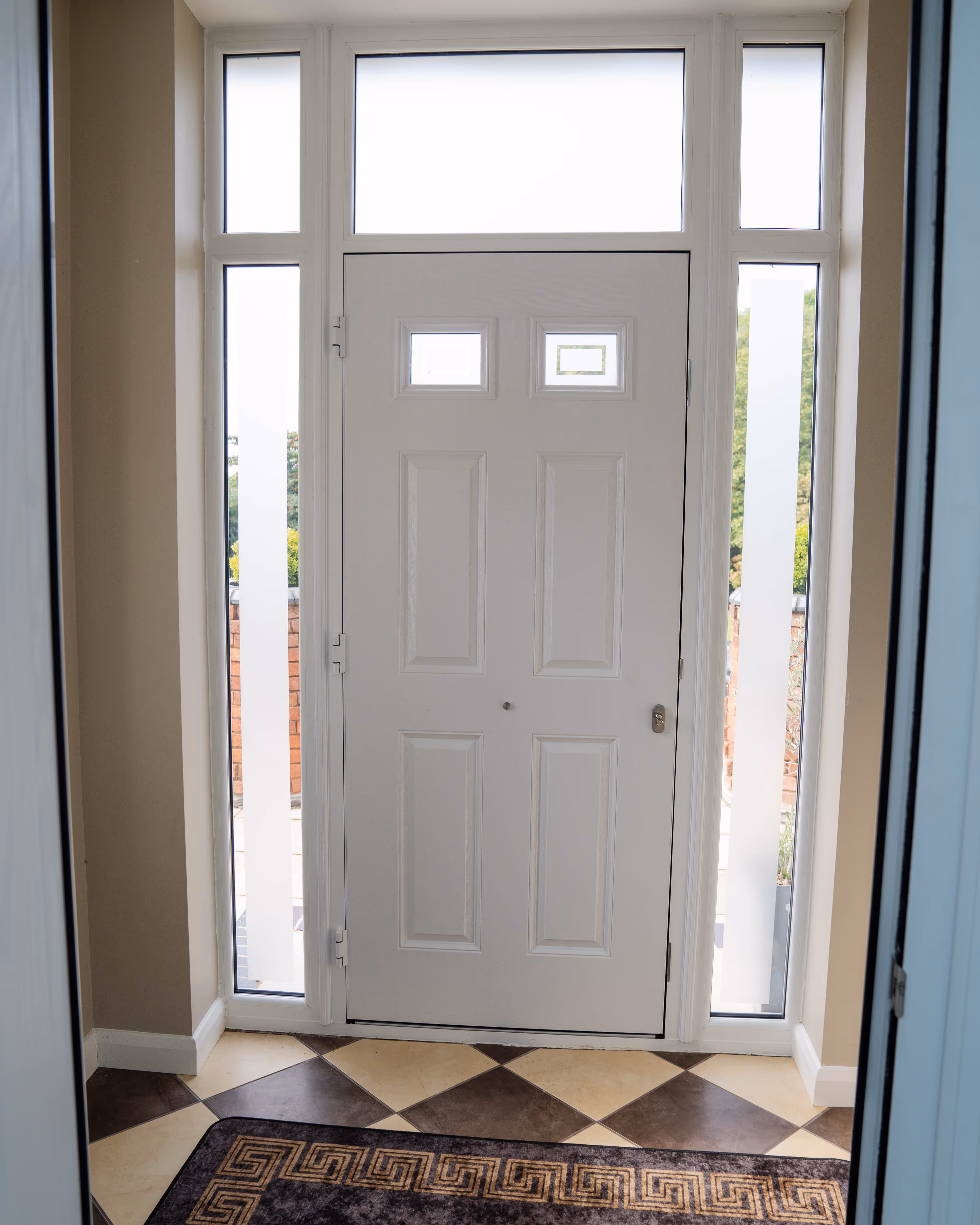 White door from inside the house