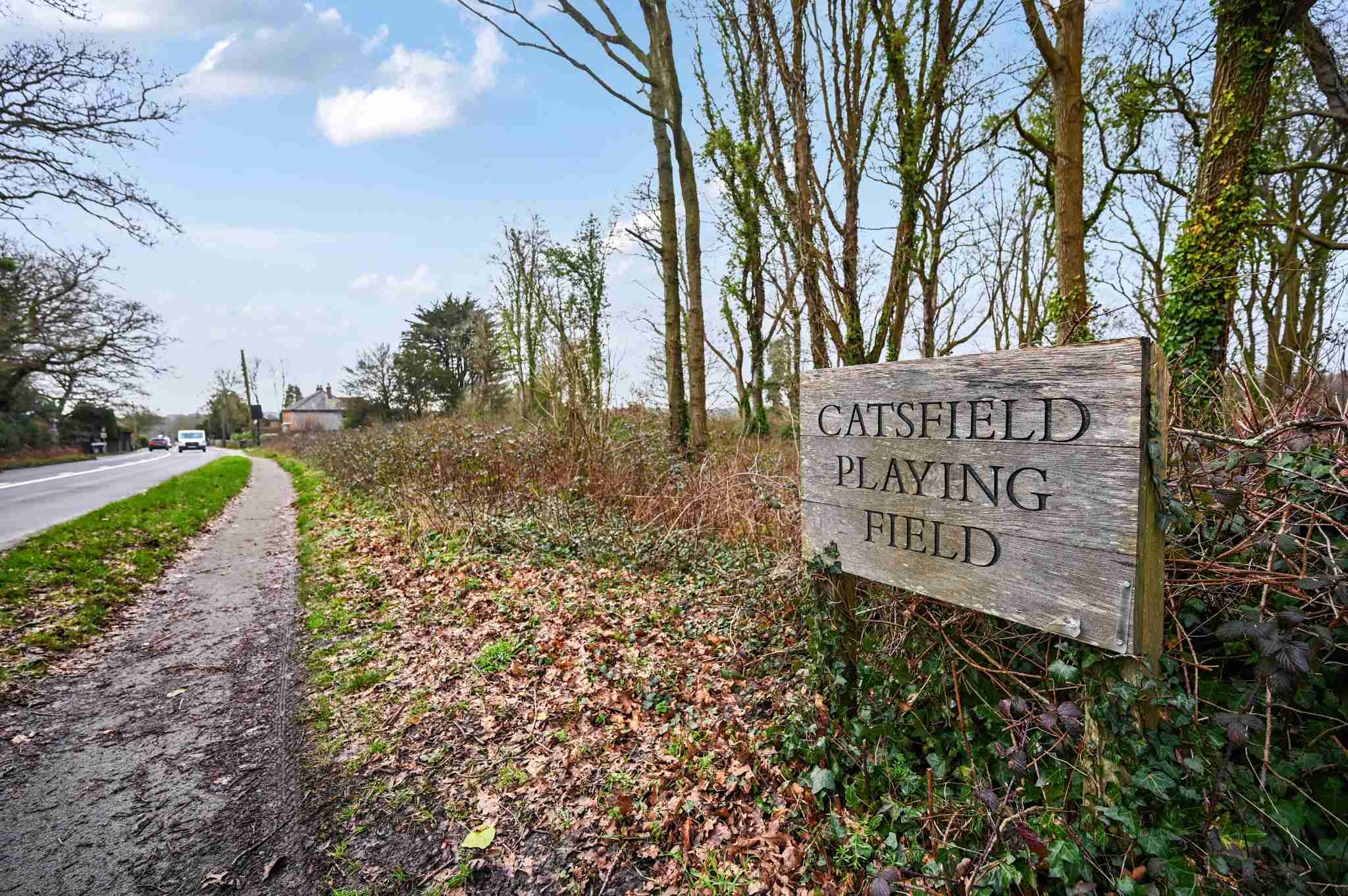 Catsfield playing field sign