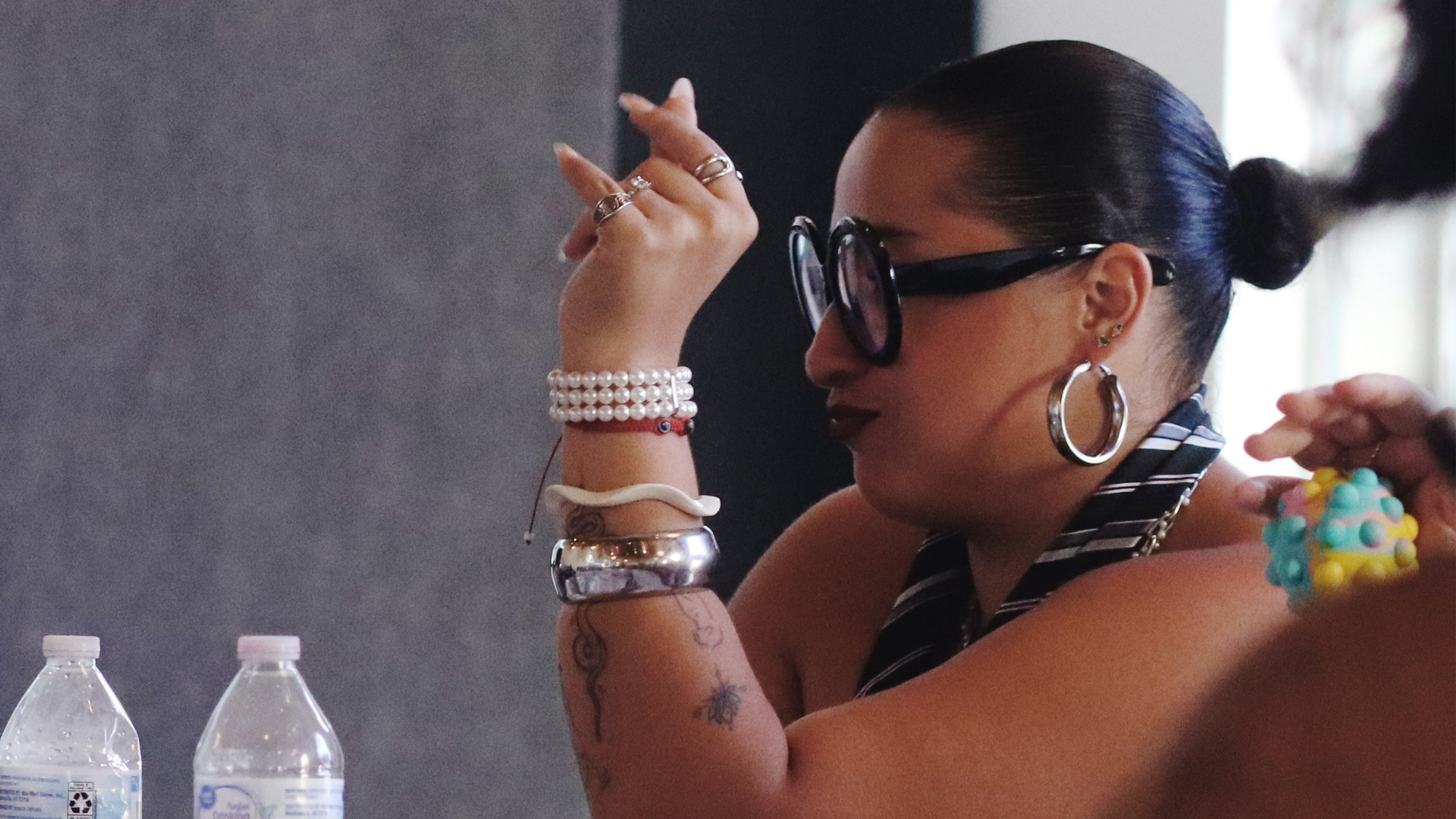 Picture taken by Samantha Pess of Making Space community member snapping her fingers.