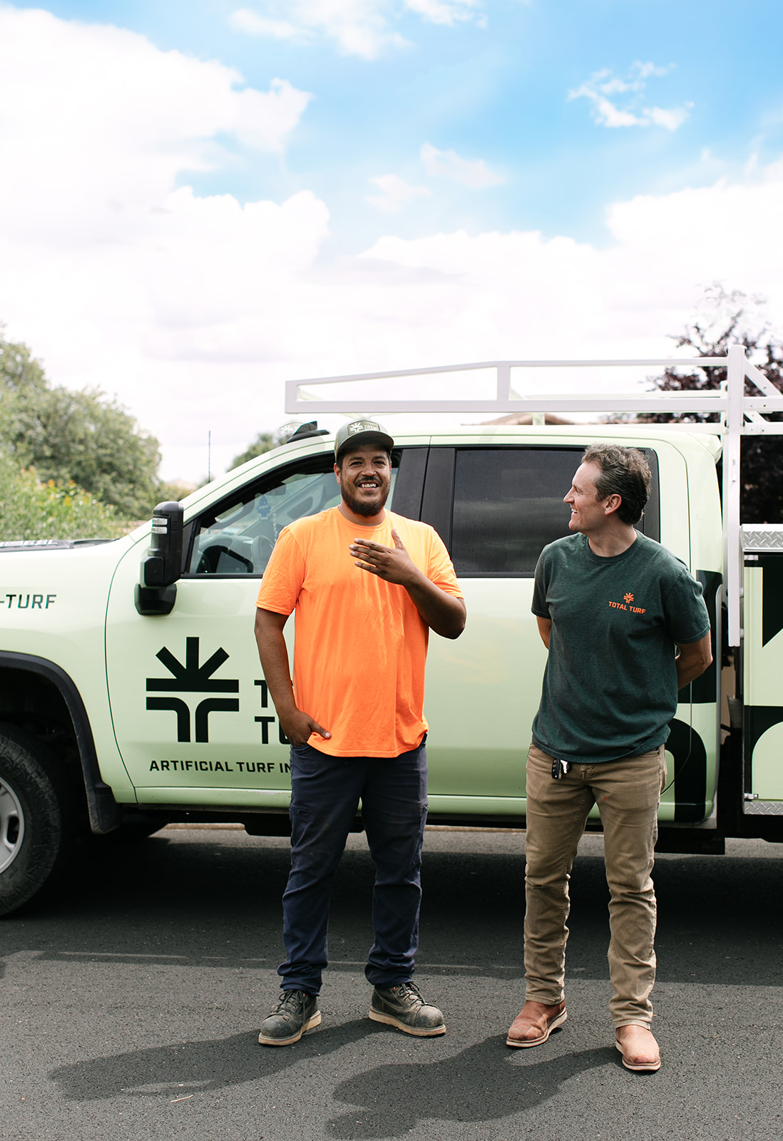 Total Turf installation crew on site in Sacramento