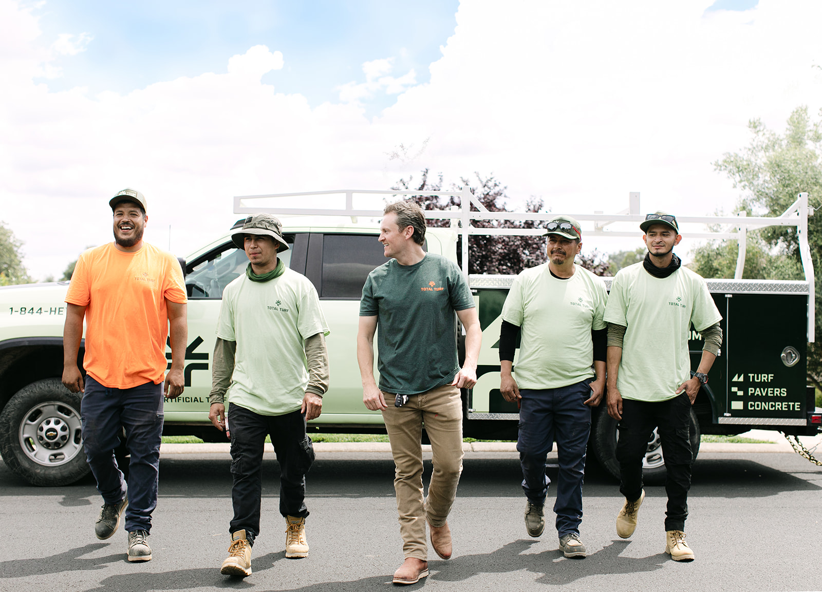 Total Turf installation crew on site in Sacramento