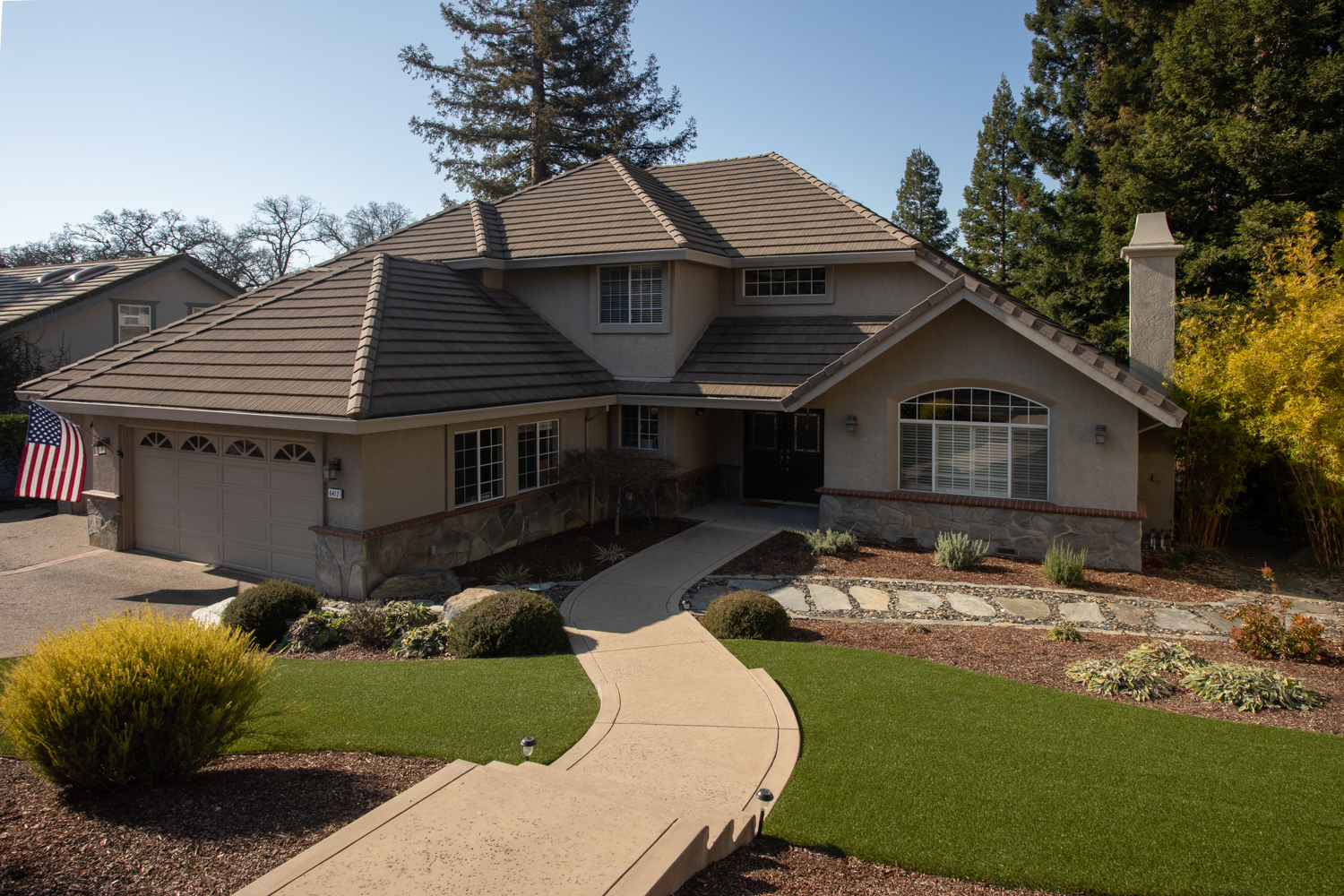 Artificial turf installation by Total Turf in Rancho Cordova, California