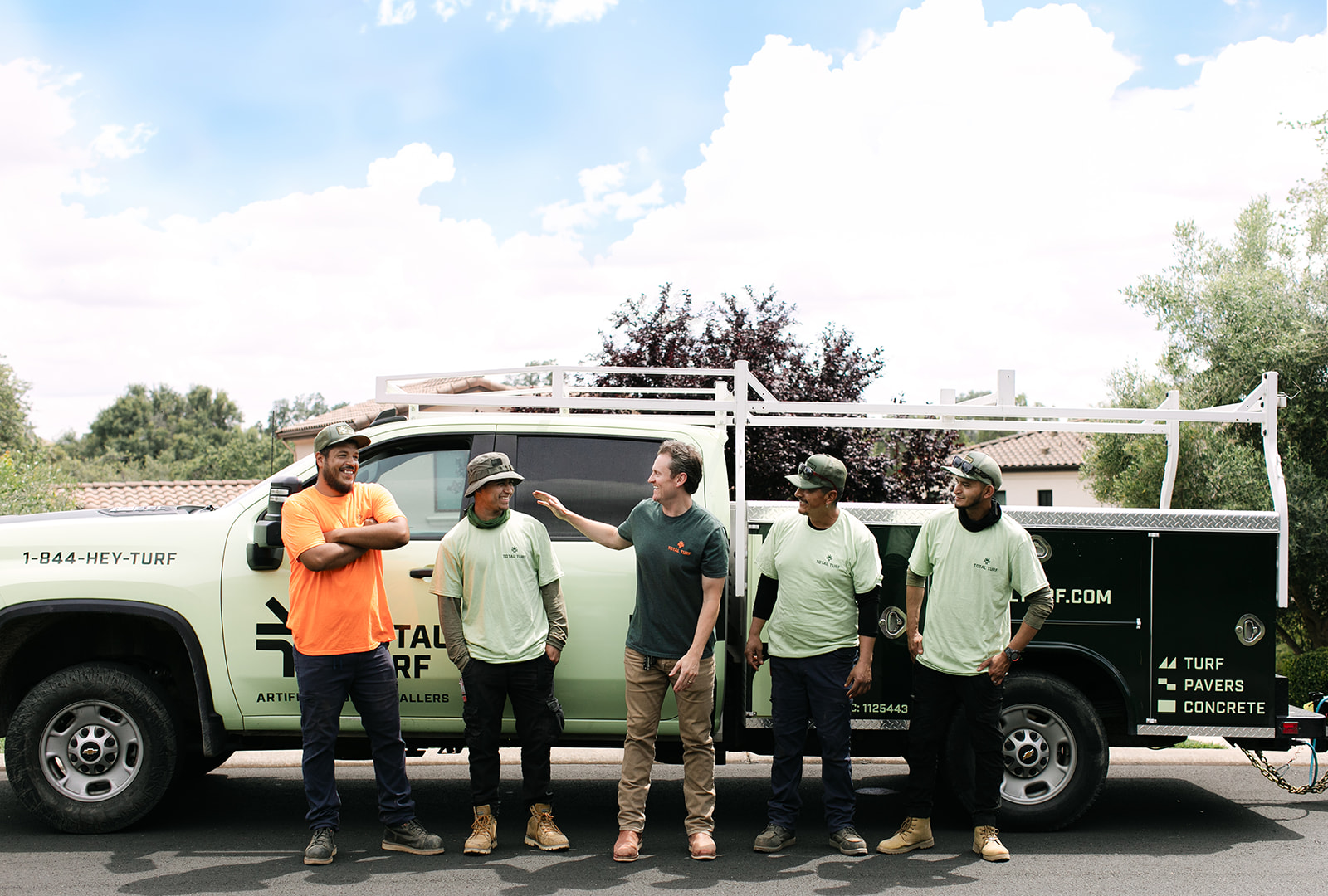 Total Turf installation crew on a Sacramento job site