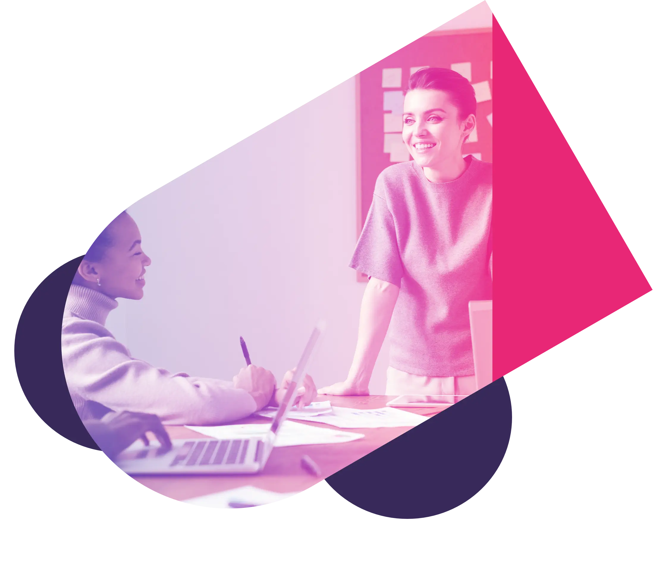 Two women in a discussion about improving their business