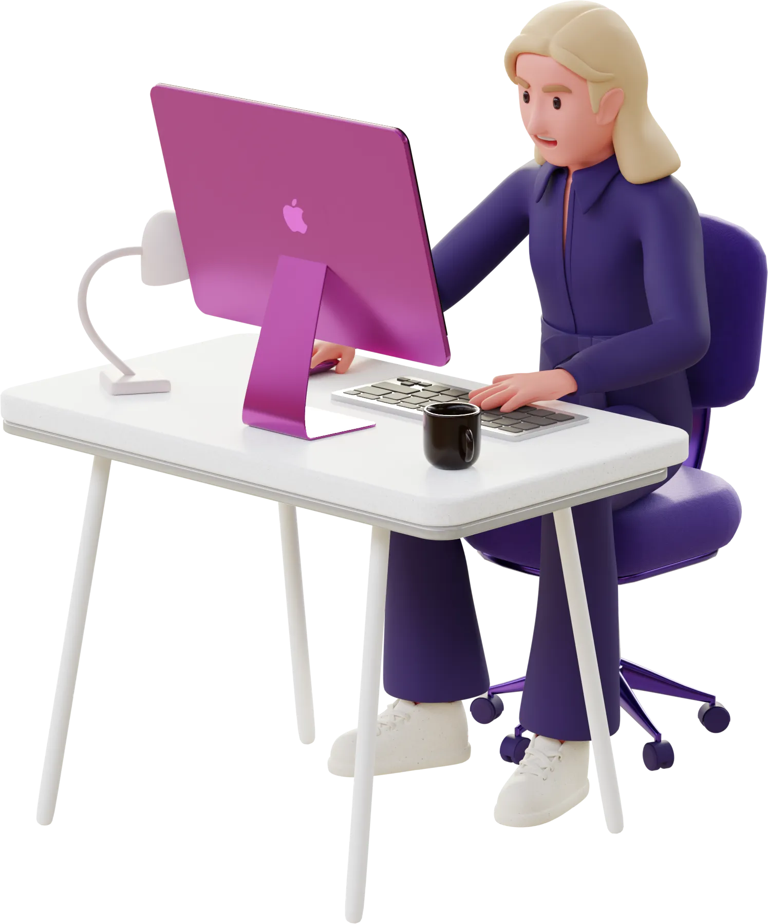 Dude working in a bean bag