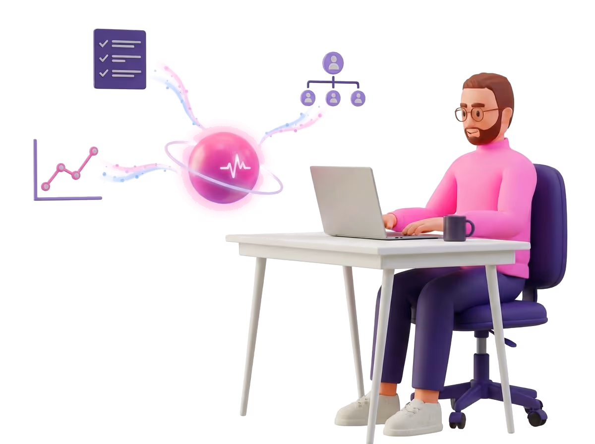 Dude working in a bean bag