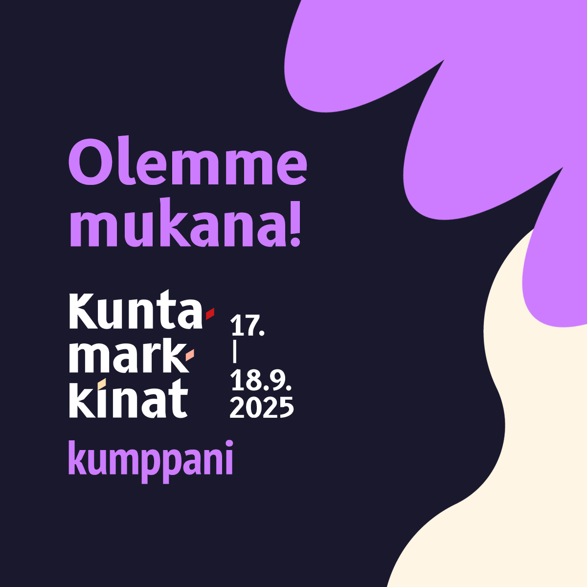 Olemme mukana Kuntamarkkinoilla 17.-18.9.2025!