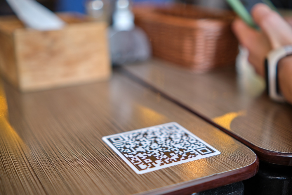 QR Code on a restaurant table
