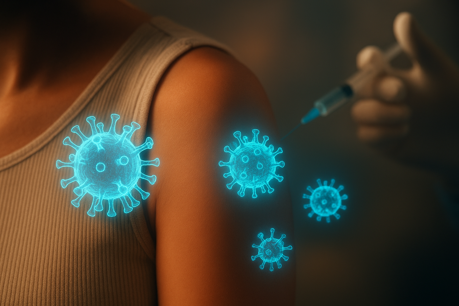 Scientific visualization comparing COVID-19 and Influenza