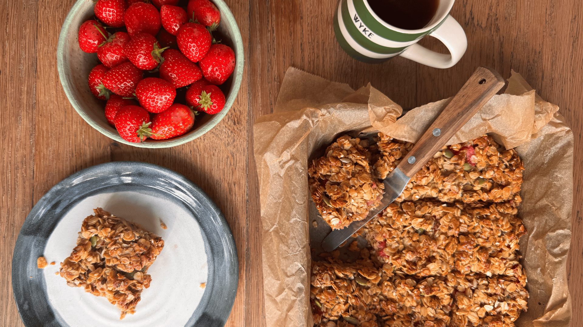 Seeded Strawberry Flapjacks