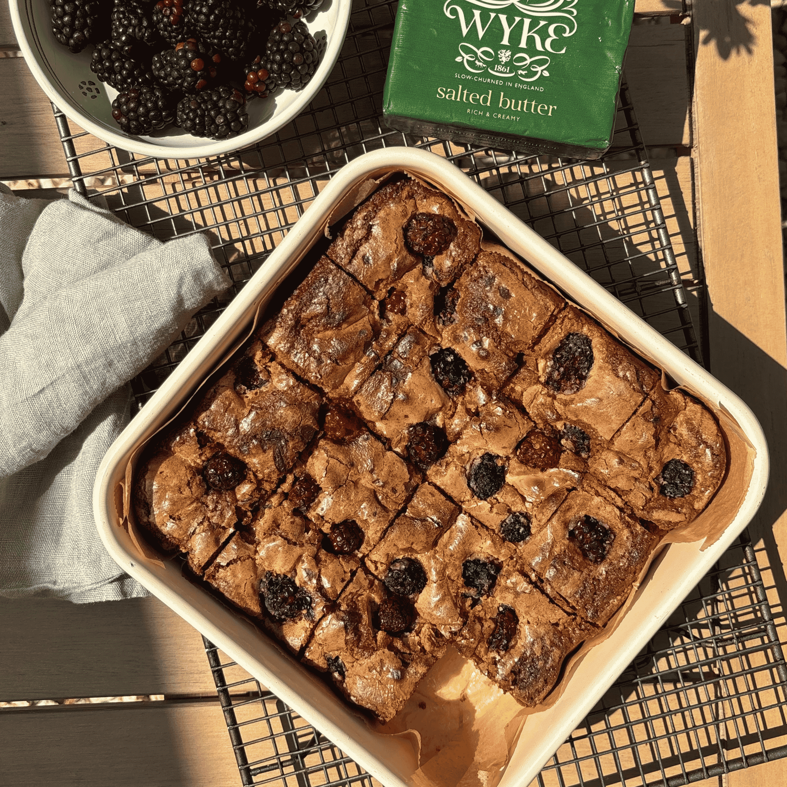 Blackberry & White Chocolate Blondies