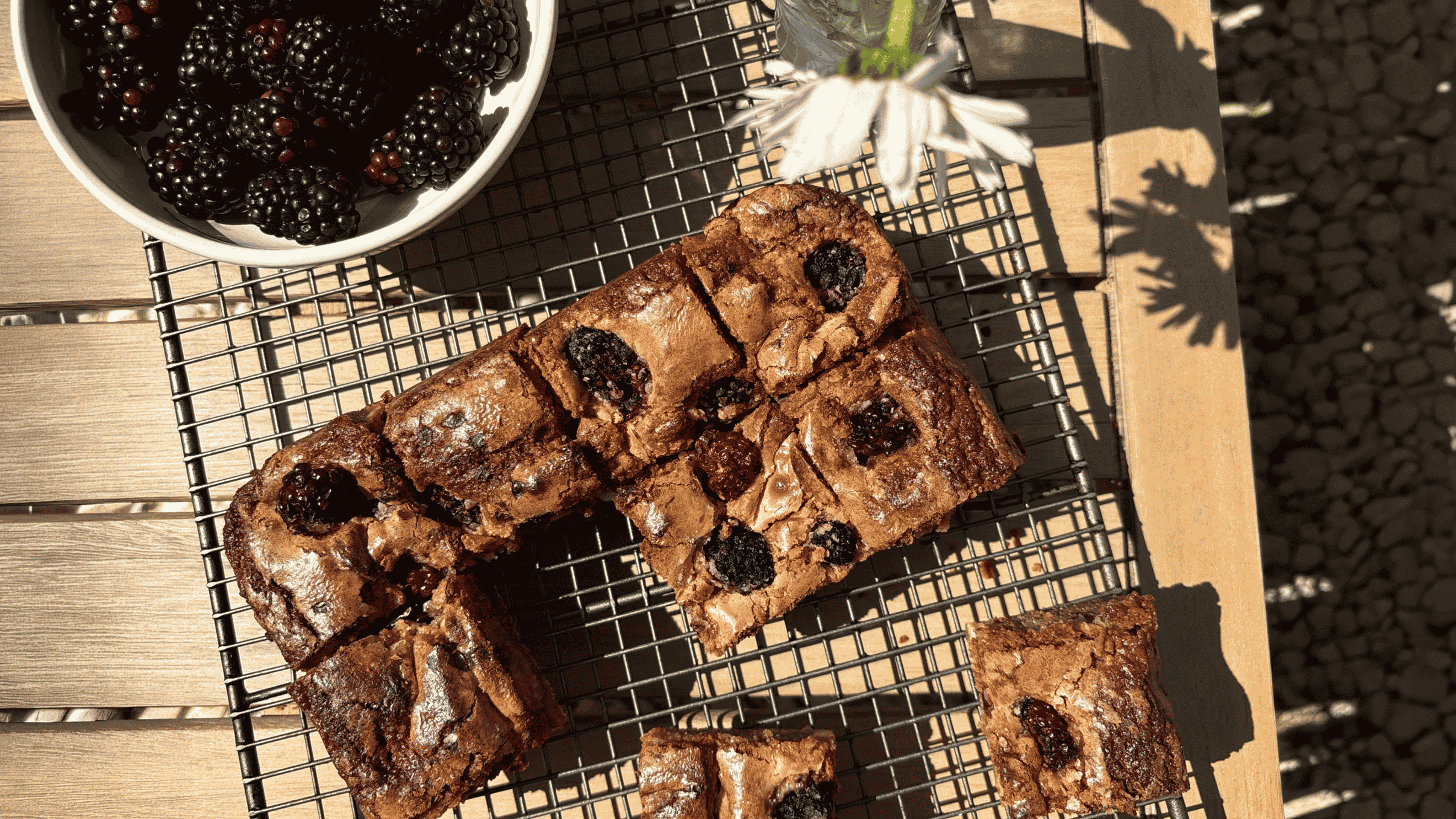 Blackberry & White Chocolate Blondies