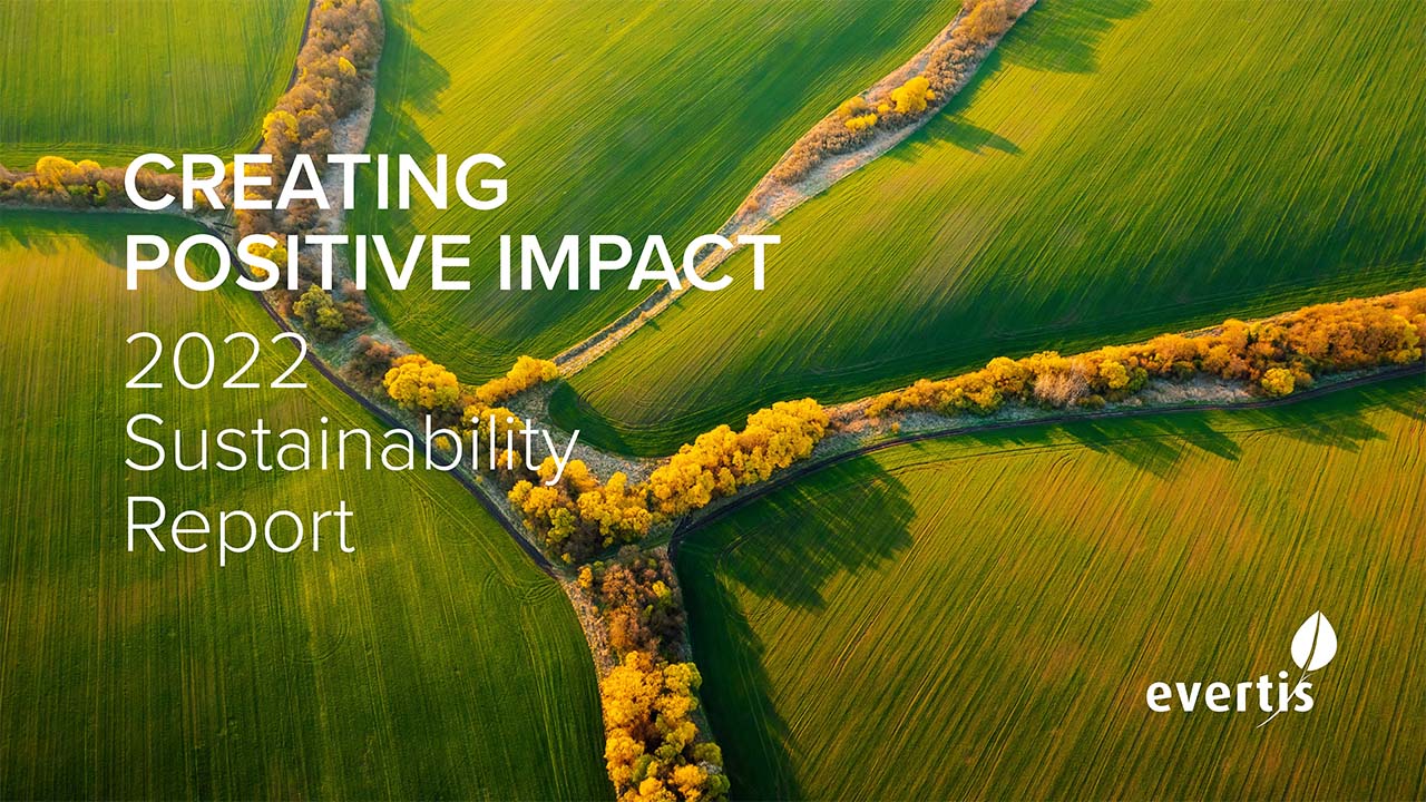 Evertis 2022 Sustainability Report cover.