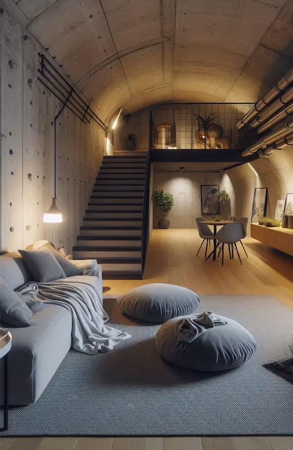 Internal Render of subterranean living space