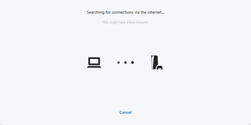 PS Remote Play Searching for PS5