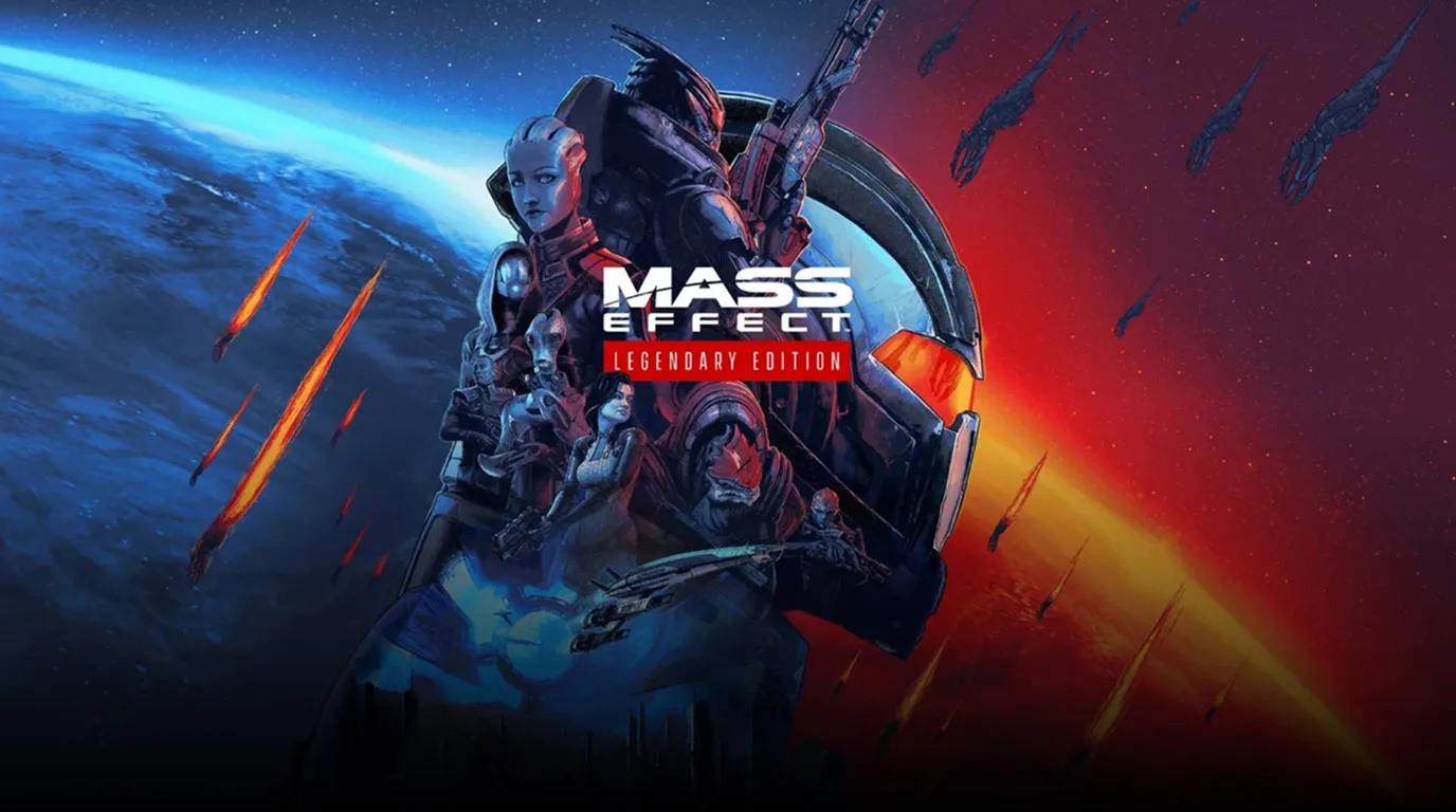 A photo of the game Mass Effect: Legendary Edition showing the characters of the game in the middle 
