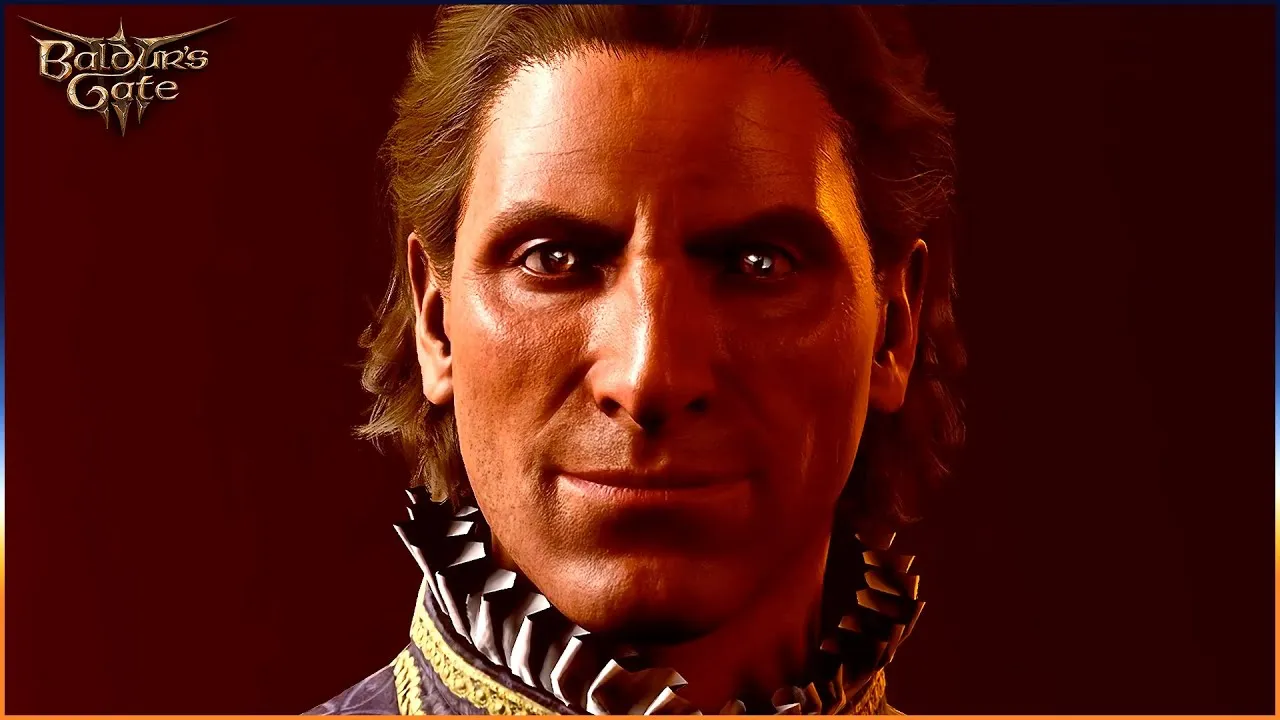 A close up photo of Raphael, an elegant man wearing royal clothing, but he is one of the nastiest bosses in Baldur's Gate