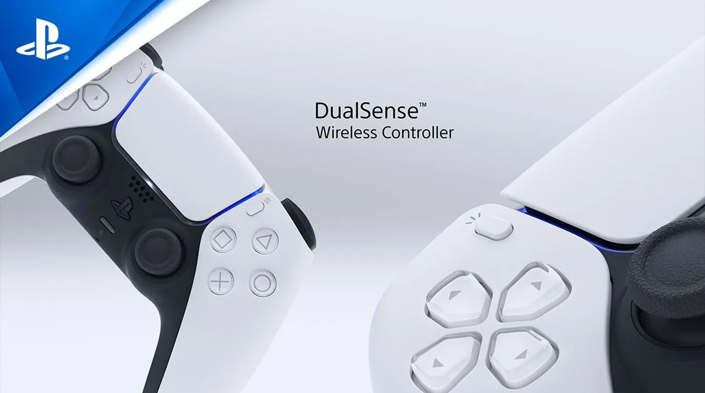 A photo of two DualSense controller of Playstation 5