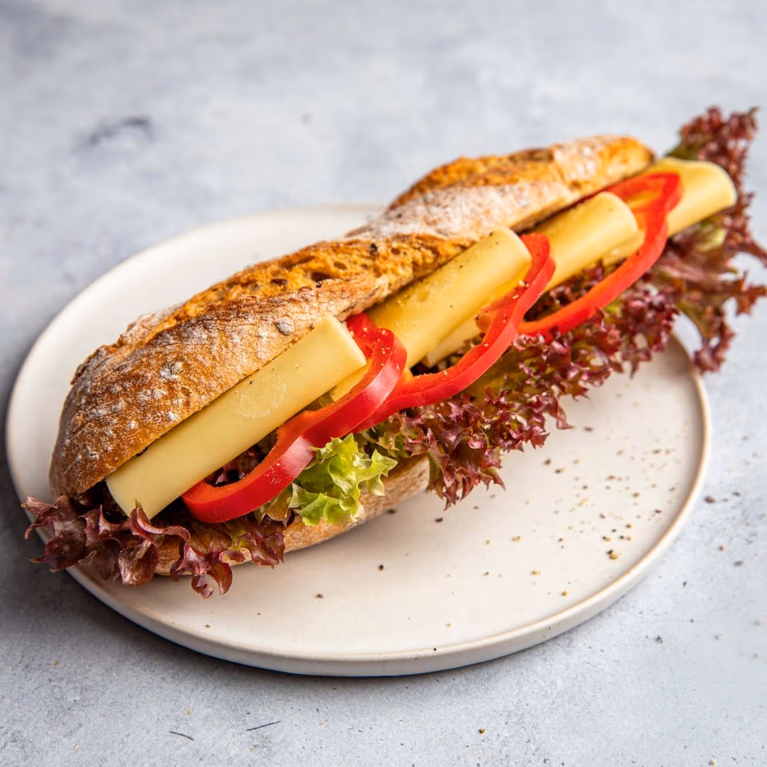 Baguette m/ gulost og paprika