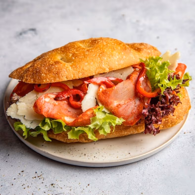  Focaccia m/ chorizo, manchego og grillet paprika