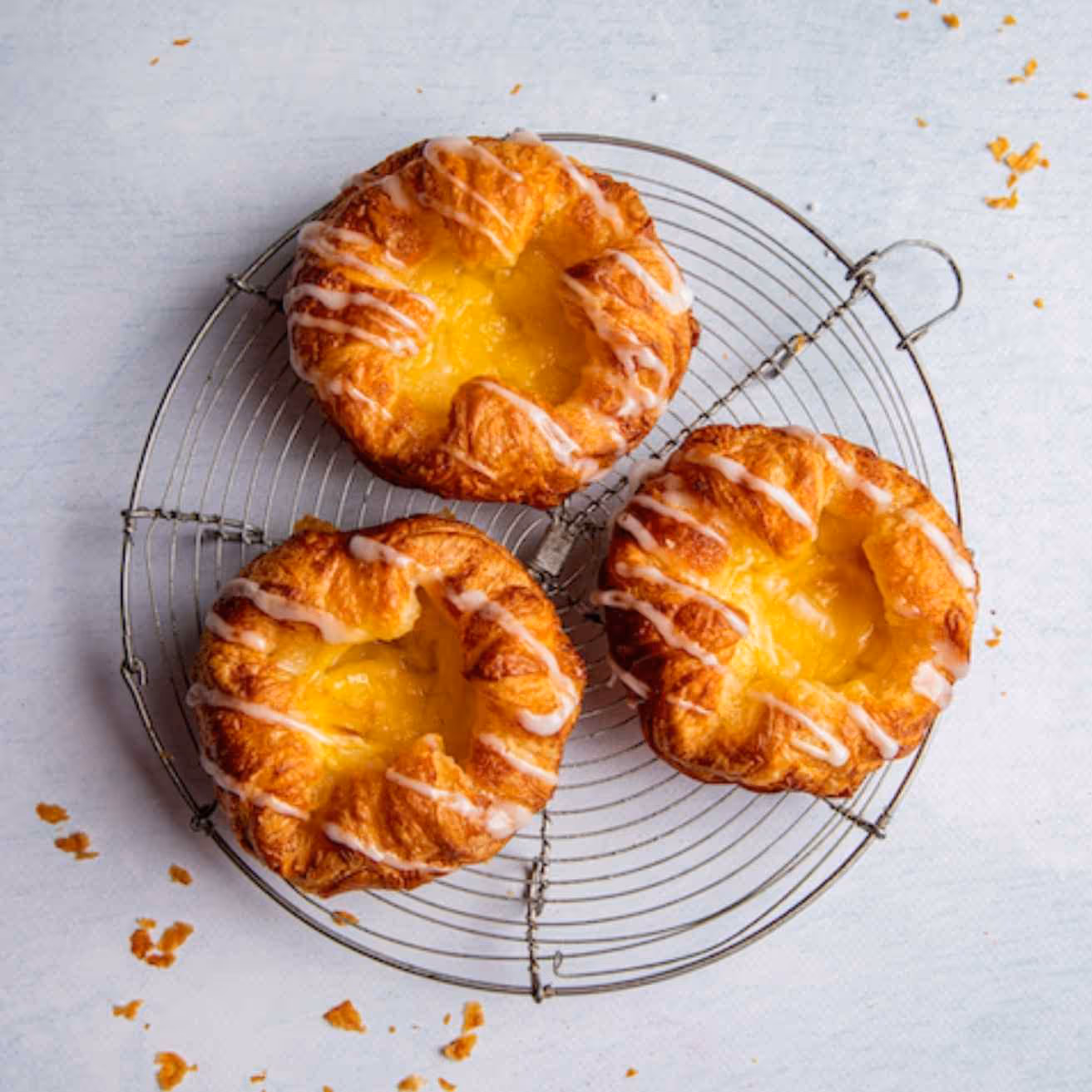 Wienerbrød med eggekrem
