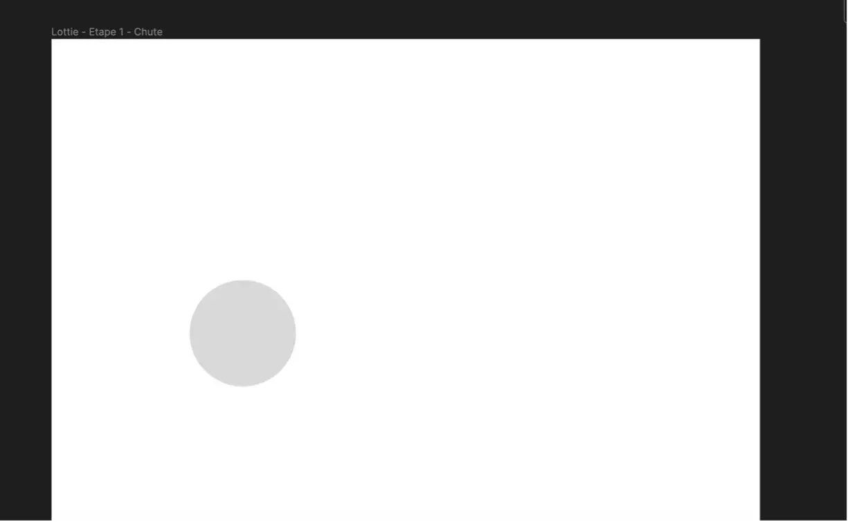 a circle in grey representing a ball falling in figma