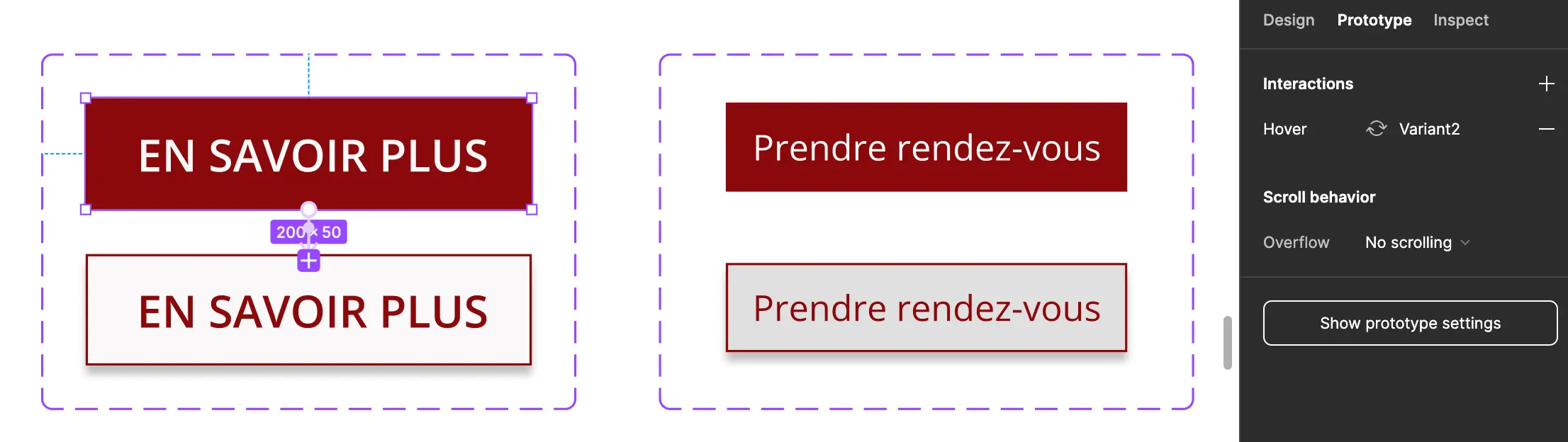 button components shown in Figma