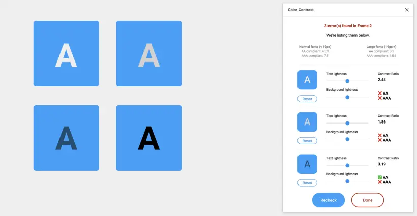 A11y Contrast Checker's preview shown