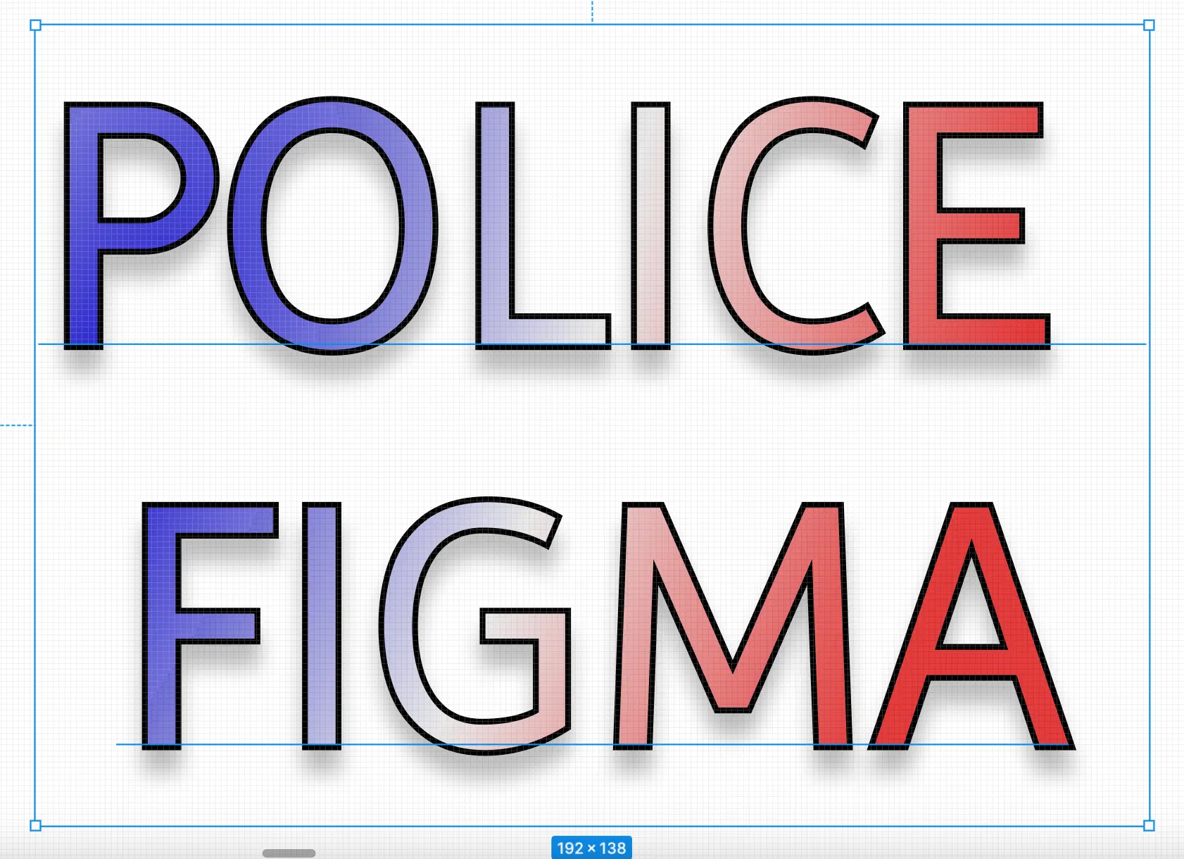 text with "police figma" writtent in big capital letters, with a blue to red gradiant (nota bene : police is the french word for police and for font)