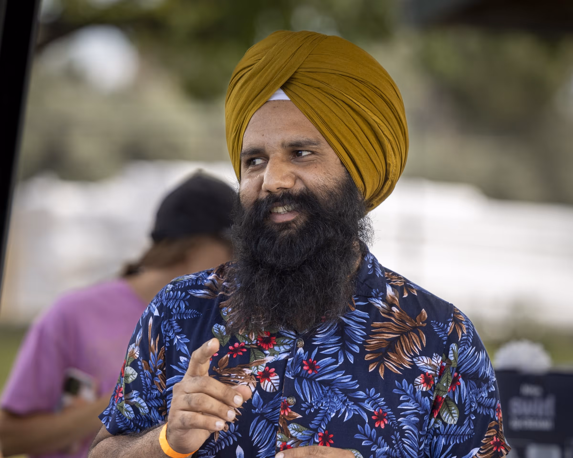 An employee in casual clothes at a company event