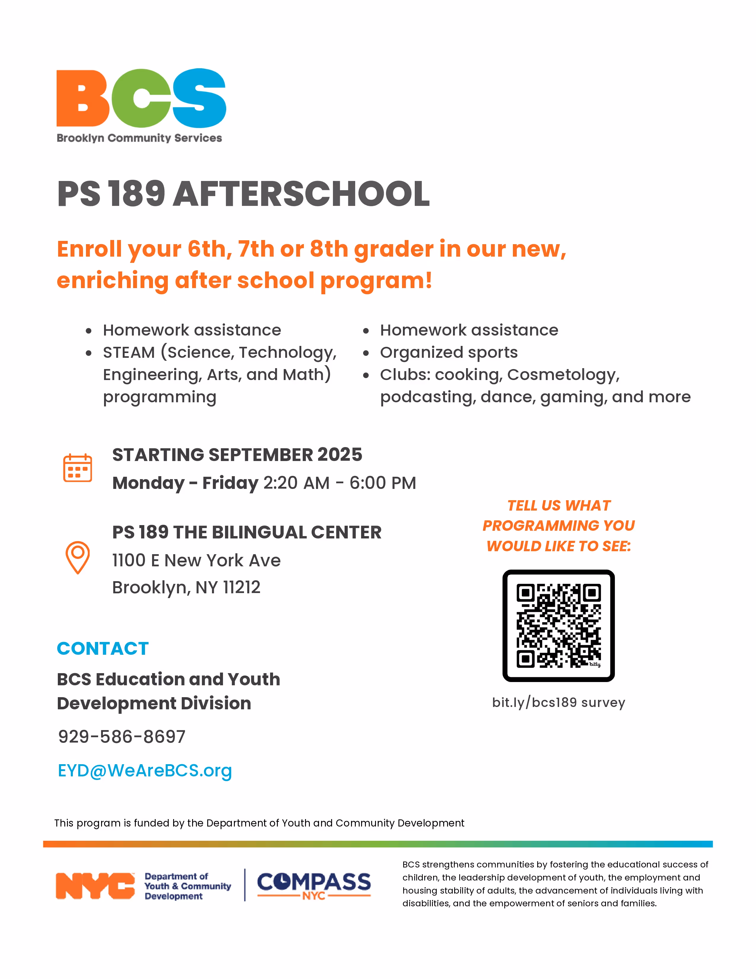 BCS (Brooklyn Community Services) afterschool